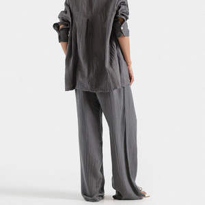 Pantalon de jogging évasé pour femme de haute qualité, style streetwear confortable, devant plat, taille XL, idéal pour l'hiver - Product Image 3