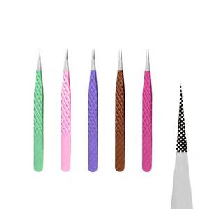 Morje Surgical Precision Stainless Steel Eyelash Tweezers 10mm Smooth Tip Multicolor Set for Eyelash Extension Tools - Product Image 4