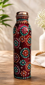 Printed <b>Copper</b> Water <b>Bottle</b> Geometric Chevron Design Pure <b>Copper</b> <b>Drinking</b> <b>Bottle</b> Ayurvedic Leakproof Reusable Metal <b>Bottle</b> - Product Image 6