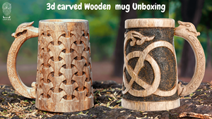 Taza de Agua de Madera Rústica con Diseño Exclusivo y Grabado, Ideal para Comidas Tradicionales, Campamentos y Servicio de Bebidas al Aire Libre - Product Image 3