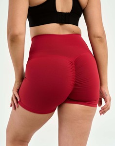 Shorts Deportivos Rojos Escarlata para Mujer, de Cintura Alta, Transpirables, Suaves, que Absorben el Sudor, Ideales para Entrenamiento - Product Image 6