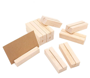 Supports de numéros en bois naturel, porte-cartes en bois massif pour comptoir de café, menu de boulangerie, étiquette de prix, support en bois - Product Image 2