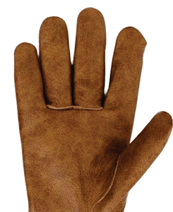 Guantes de Trabajo Resistentes de Cuero Vacuno Marrón, Antideslizantes, Sin Polvo, con Muñequera Elástica de 10 Pulgadas, Resistentes a la Abrasión, para Motocicleta - Product Image 4
