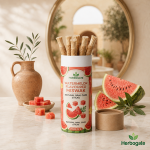 Paquetes de Miswak con Sabor a Sandía, Paquete de 6 Palitos Tradicionales de Higiene Bucal Natural con Agradable Sabor a Sandía para el Cuidado Dental Diario - Product Image 5
