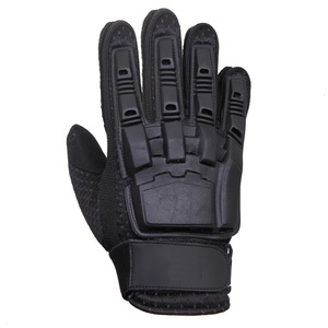 Guantes de cuero con protección rígida en la parte posterior, guantes tácticos con nudillos reforzados para paintball, guantes de seguridad para carreras. - Product Image 2