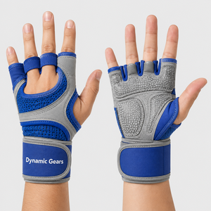 High Quality Fingerless Neoprene Gym Gloves Silicone Palm Protection Custom Logo Straight Anti-Slip Design Bodybuilding - Product Image 4