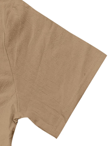 Men's Cotton Hooded Short Sleeve Shirt Set Solid Color Casual Summer Breathable Woven Quick Dry 120g 2pcs Outfit Made Bangladesh - Product Image 6