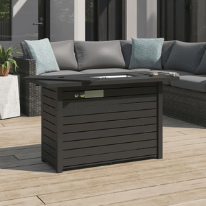 25\" H X 42\" W Steel Outdoor <b>Fire</b> <b>Pit</b> <b>Table</b> <b>with</b> Black Lid - Product Image 1