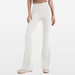 กางเกงโยคะทรงขาบานผ้าริบเนื้อนุ่มสำหรับผู้หญิง รับผลิตตามแบบ OEM กางเกงออกกำลังกายเอวสูงขายส่ง - Product Image 2