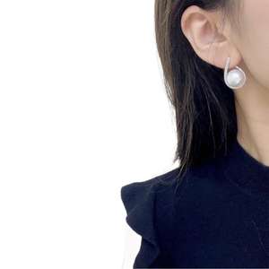 Zhuji <b>Pearl</b> Wholesale S925 <b>Silver</b> Ear Buckle Gift Box 12-13mm Natural <b>Pearls</b> Comparable Australian White Quality <b>Earrings</b> - Product Image 3