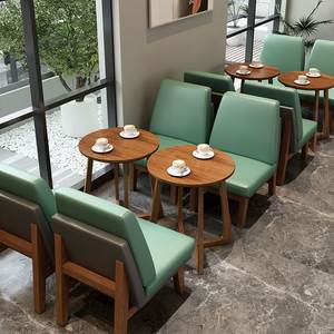 Modern <b>Restaurant</b> Furniture <b>Set</b> Wooden Booth Sofa Upholstered Chairs Round Tables Cafe Dining Seating - Product Image 2