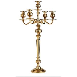 <b>Tall</b> Gold 5 Arm Candelabra Metal Candlestick Stand Wedding <b>Table</b> Centerpiece Hotel Event Home Decor - Product Image 2