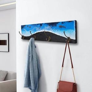 Modern Cute <b>Wooden</b> Wall <b>Coat</b> Rack with 4 <b>Hooks</b> Entryway Clothing Organizer Eco-Friendly Wall Mounted Home Decor - Product Image 3