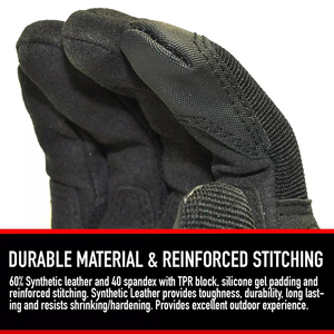 Gants tactiques en cuir pour l'entraînement en salle de sport, les activités de plein air, la randonnée, la chasse et les sports – Meilleures ventes, gants à doigts complets - Product Image 4