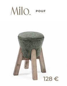 Pouf ottoman moderne en bois rembourré de tissu, siège d'appoint rond pour salon, chambre et entrée - Product Image 1