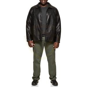 Chaqueta de Lona y Cuero Genuino para Hombre, Impermeable, Transpirable, Suave al Tacto, Estilo Urbano - Product Image 3