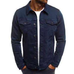 Veste en jean 100 % coton pour homme, col montant, fermeture éclair intégrale, délavage acide vintage personnalisé, service OEM - Product Image 4