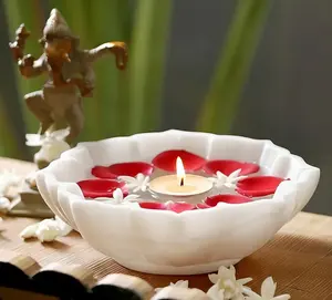 Bol de table en marbre de qualité supérieure, artisanat traditionnel, vaisselle hôtelière, style de table sophistiqué - Product Image 2