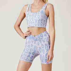 Conjuntos Deportivos para Mujer, 2 Piezas, Top Deportivo con Cierre Cruzado en la Parte Delantera, Pantalones Cortos, Conjuntos para Ejercicio, Gimnasio, Yoga, Fitness, Venta al Por Mayor - Product Image 4