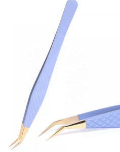 แหนบถอนขนตาสเตนเลสสีชมพูพร้อมป้ายสั่งทำสำหรับโลโก้แบรนด์ของคุณ - Product Image 3