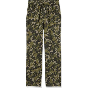 Olive Green Camo Print Men Jersey Lounge Pyjama Pants <b>Drawstring</b> Button Fly Elastic Waist <b>Trouser</b> - Product Image 3
