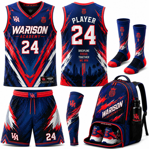 Basketball Academy Uniform Set With Jersey Short Socks And Sleeve Sublimation Basketball Uniform Kit With Custom Name And Number - Product Image 4