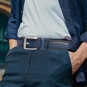 Ceinture en cuir de vachette pour homme, longueur personnalisable, boucle à ardillon en alliage, cuir naturel non stratifié, ceinture classique de qualité pour usage quotidien - Product Image 4