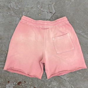 Shorts de survêtement unisexe taille mi-haute en toile de coton délavée à l'acide, personnalisables avec votre propre design et poche latérale, pour hommes, fourniture OEM - Product Image 3
