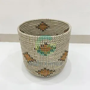 Hot Selling High Quality Seagrass Storage Baskets Laundry Baskets Storage Boxes Bread Baskets