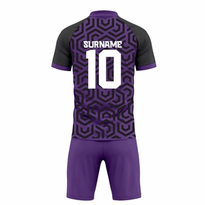 Men's Purple Geometric Soccer Jersey Short Sleeve Sublimated Print Quick Dry Football Uniform Adult Regular Fit By Prime <b>Power</b> - Product Image 3