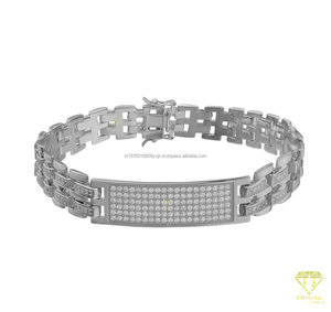 กำไลเทนนิสโมอิสซาไนต์ชุบทองคำสีกุหลาบ ดีไซน์ใหม่จาก Trisha Jewels เครื่องประดับฮิปฮอป รับรองโดย IGI สำหรับผู้ชาย ขายส่งสำหรับงานปาร์ตี้ - Product Image 2