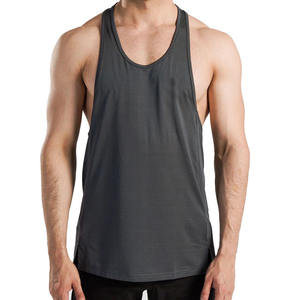 Men's Solid Color Breathable 100% Cotton Hooded Knitted Tank Top O-Neck Casual Mustard Yellow 140g Silk Screen Printed - Product Image 1