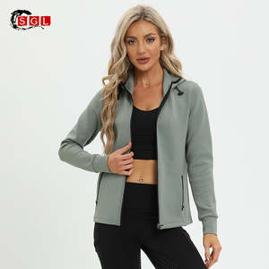 Sweat-Shirt d'Équitation à Fermeture Éclair Complète pour Femmes avec Impression de Logo Personnalisé, Vêtements d'Équitation à Capuche avec Poches - Product Image 5