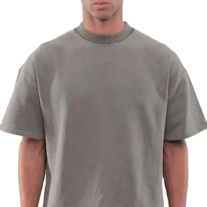 Camiseta de Gran Tamaño para Hombre, Corte Cuadrado, 100% Algodón, Cuello Redondo, Manga Corta, Secado Rápido, 260g, con Logotipo Personalizado del Fabricante - Product Image 3