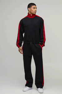 Top Selling Custom Logo Panelled Funnel Neck <b>Hoodie</b> & Jogger 2 Pieces Set Men's Tracksuit Breathable Gymwear Men's Sweatsuits - Product Image 6