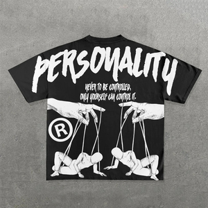 เสื้อยืดโอเวอร์ไซส์ทรงสตรีทสไตล์สำหรับผู้ชาย แบรนด์เนม แขนสั้น คอกลม ระบายอากาศได้ดี ผ้าโพลีเอสเตอร์/คอตตอนเจอร์ซีย์ 220 กรัม ทรงพอดีตัว - Product Image 4