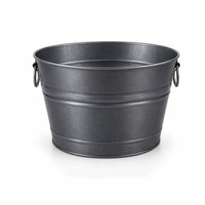 Green Tinted <b>5</b> Gallon Galvanized <b>Iron</b> Round Tub - Product Image 1