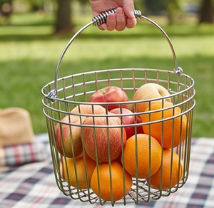 Premium Metal <b>Wire</b> <b>Storage</b> <b>Basket</b> With Handle Rectangle Shape Simple Design Multi-Purpose Neatening Container - Product Image 5