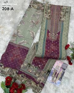 Collection Premium de vêtements occasionnels en viscose mousseline, imprimés numériquement, avec broderies Aari et travail manuel – Fournisseur de collections de Salwar-Kameez en provenance d'Inde - Product Image 2