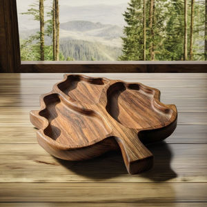 Plateau de service classique en bois carré peint à la main pour cadeaux - Product Image 1