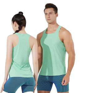 Venta caliente ligero gimnasio Fitness hombres camiseta sin mangas nueva técnica poliéster Spandex Chaleco de secado rápido para hombres - Product Image 5