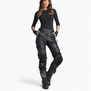 กางเกงหนังขี่มอเตอร์ไซค์สำหรับผู้หญิง OEM ไซส์ใหญ่พิเศษสำหรับฤดูหนาว ทนไฟ กันน้ำ ระบายอากาศได้ดี - Product Image 4