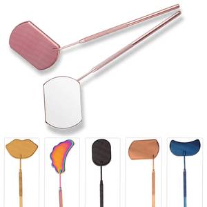 Miroir de maquillage mural grossissant de luxe avec poignée dorée et finition mate pour une application précise - Product Image 2