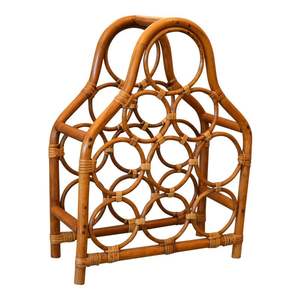 Natural Rattan Wine Rack For Dining Room <b>Table</b> Decoration And Space Saving Wine Bottle Organizer - Product Image 5