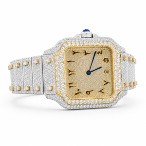 Montre de luxe pour femme avec cadran rectangulaire en diamant, bracelet en acier inoxydable et mouvement à quartz analogique - Product Image 3