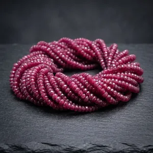 Cuentas facetadas de rubí africano natural de 4 mm, 20 pulgadas, para la fabricación de joyas - Product Image 4