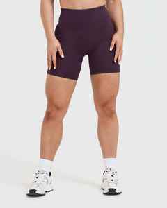 Shorts de sport taille haute pour femme, couleur bleu myrtille, en tricot extensible polyester, séchage rapide, idéal pour le yoga et l'entraînement, couleur tendance, best-seller - Product Image 3