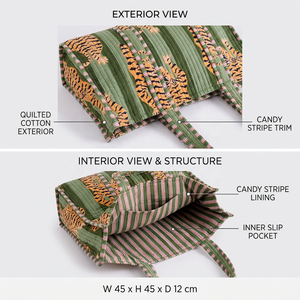 Bolsa de Mano de Lona de Algodón para Mujer, 240 GSM, Estampado Digital de Tigre, Lavable a Máquina, para Marcas de Marca Privada - Product Image 3
