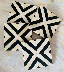 Juego de Posavasos con Incrustaciones de Hueso para Encimeras de Cocina, Diseño Cuadrado, Accesorios Elegantes para Mesa, para una Vida Moderna, Nogal - Product Image 5