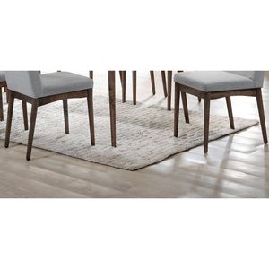 Set da Pranzo Moderno 7 Pezzi, Tavolo con Finitura in Frassino e Noce, 6 Sedie Laterali con Cuscini in Schiuma e Rivestimento in Tessuto per Sala da Pranzo - Product Image 6